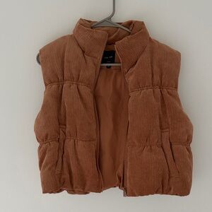 Brown Corduroy Puffer Vest LARGE